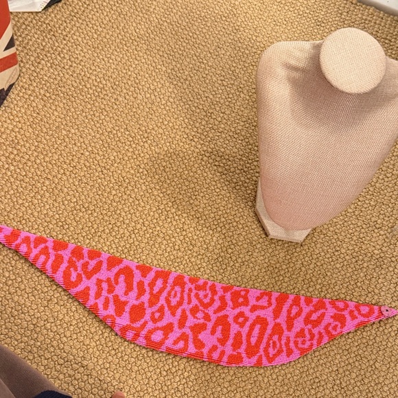 Mignonne Gavigan Pink and Red Beaded Scarf Necklace - Picture 2 of 5